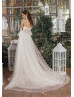 Tie Straps Ivory Lace Tulle Wedding Dress